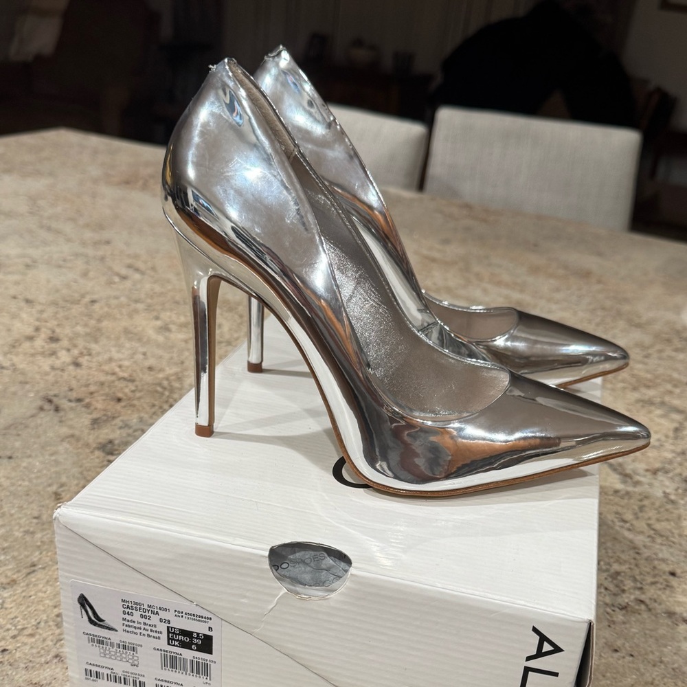 Aldo Metallic Silver Cassedyna High Heels